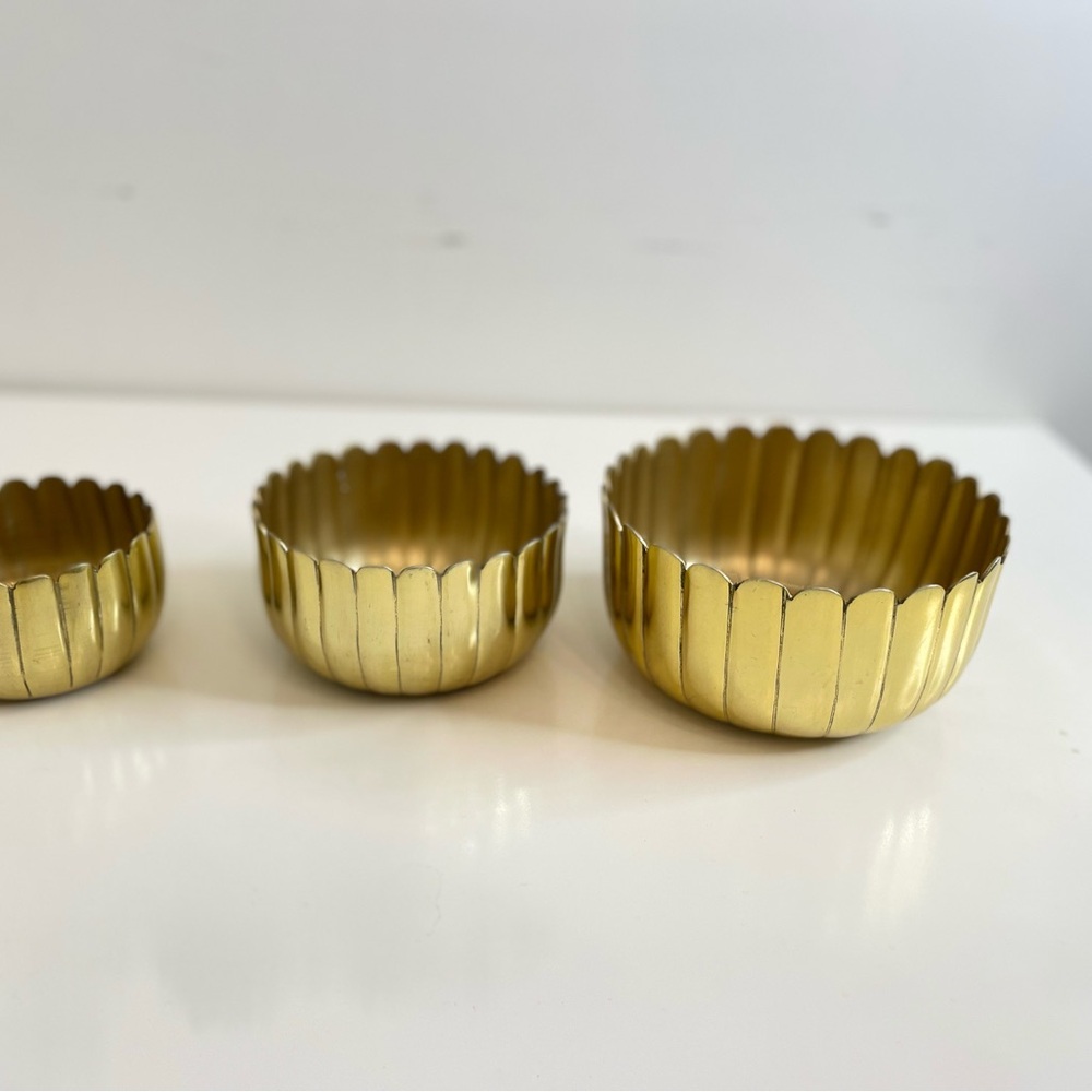 Set of Gold Fluted Bowls